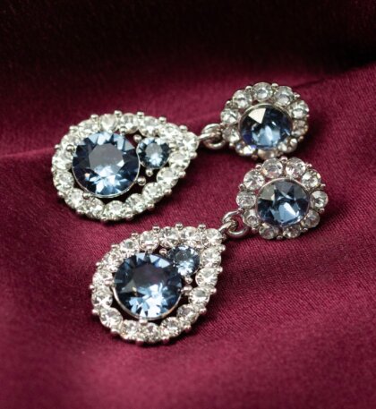 Sofia earrings - Denim blue (Silver)