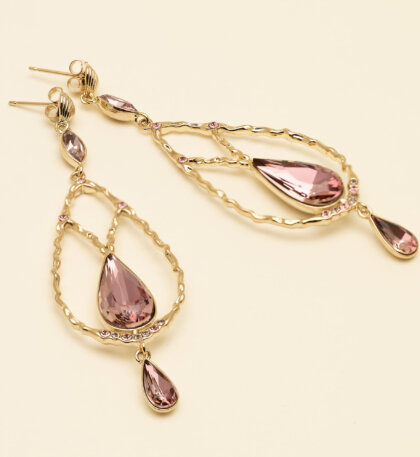 Garbo earrings - Antique pink