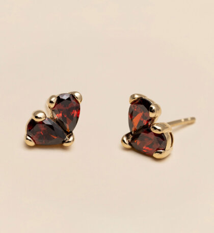 Love earrings - Garnet