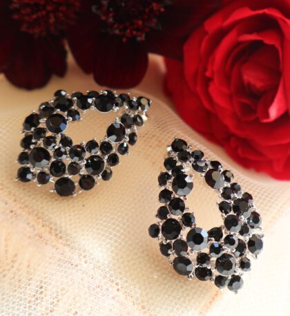 Alice earrings - Jet (silver)