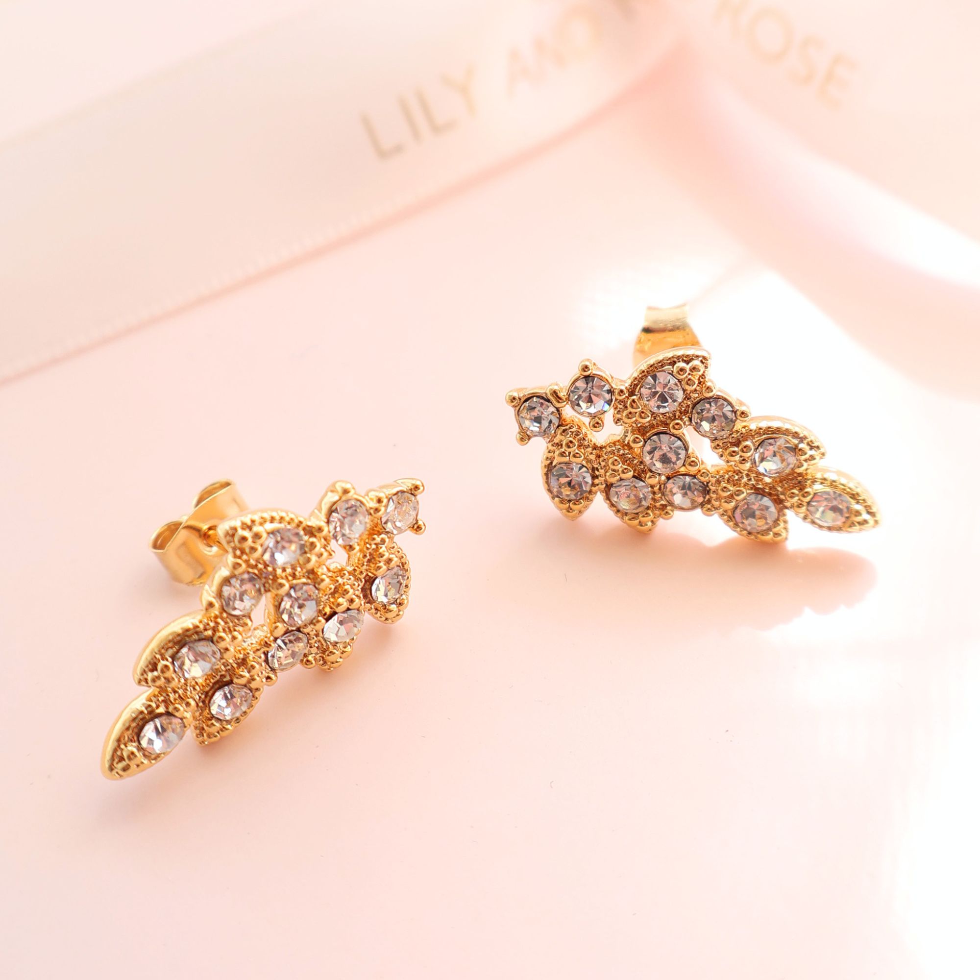 Lulu earrings – Crystal (gold)
