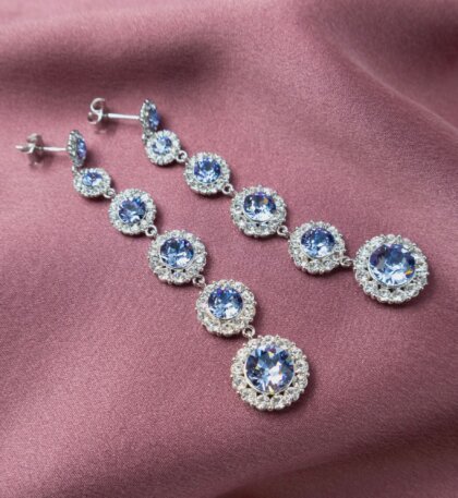 Celeste earrings - Light sapphire (silver)
