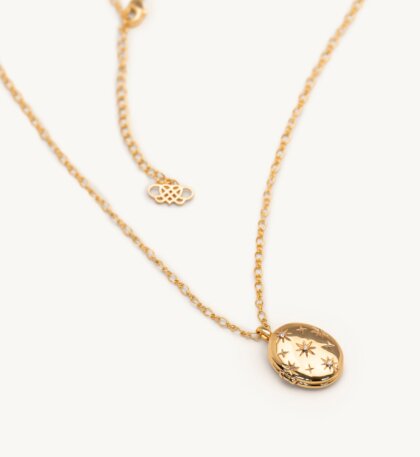 Celestial necklace charm - Crystal gold