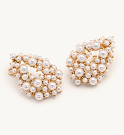 Alice Creme pearl earrings - Gold