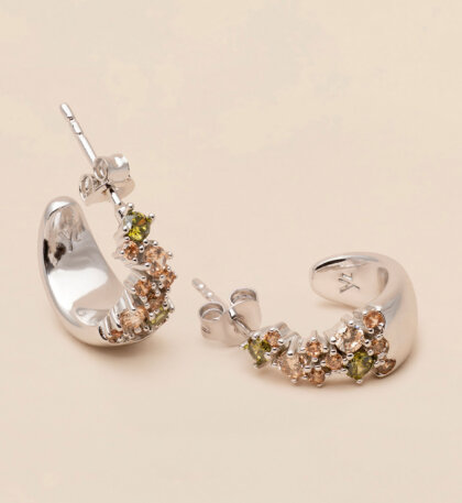 Petite Meadow earrings - Peridot (silver)