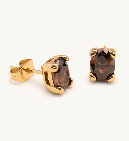 Ines earrings - Chocolate (gold)