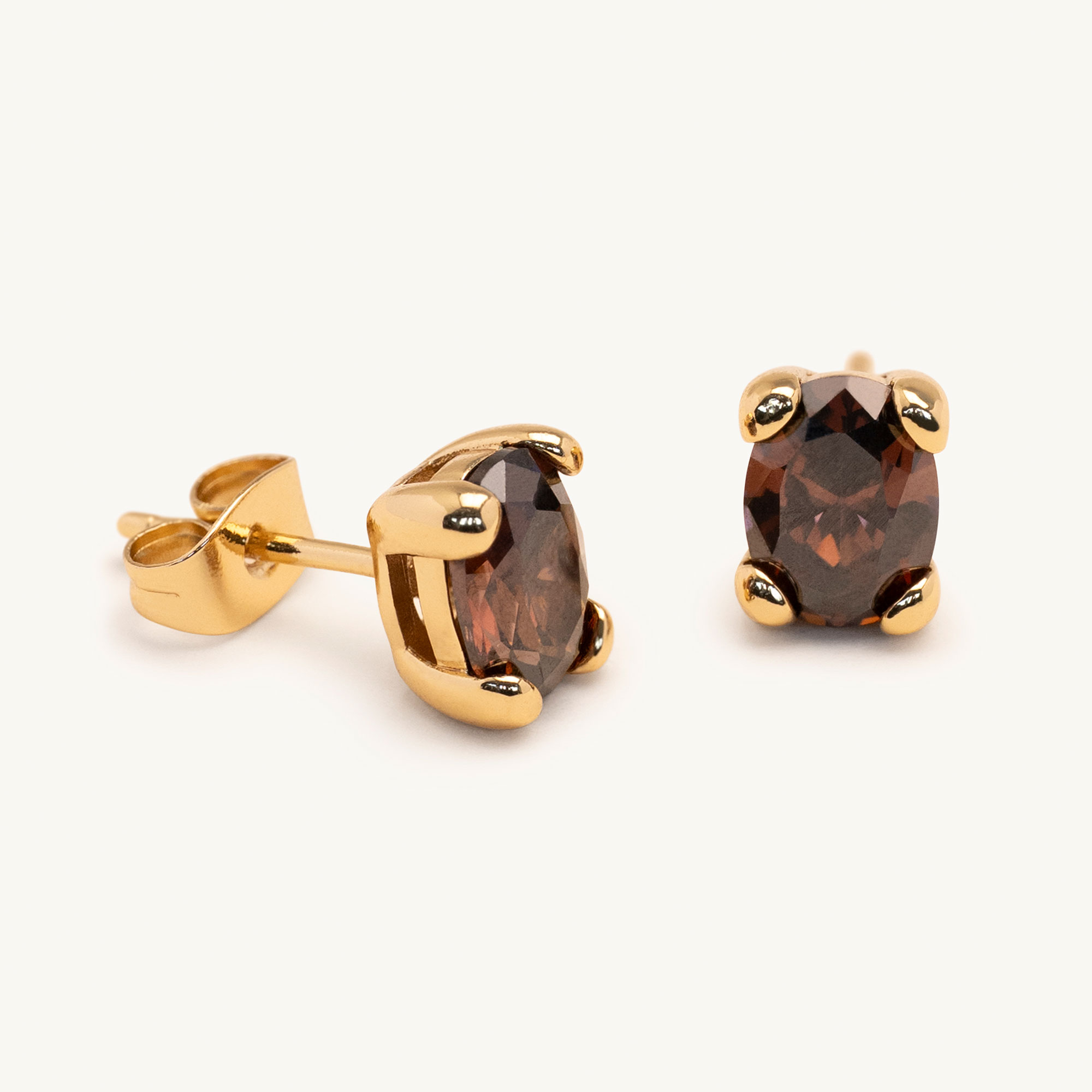 Ines earrings – Chocolate (gold)