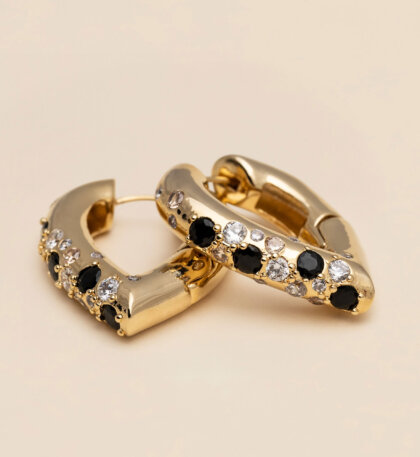 Hermes hoops - Noir / champagne